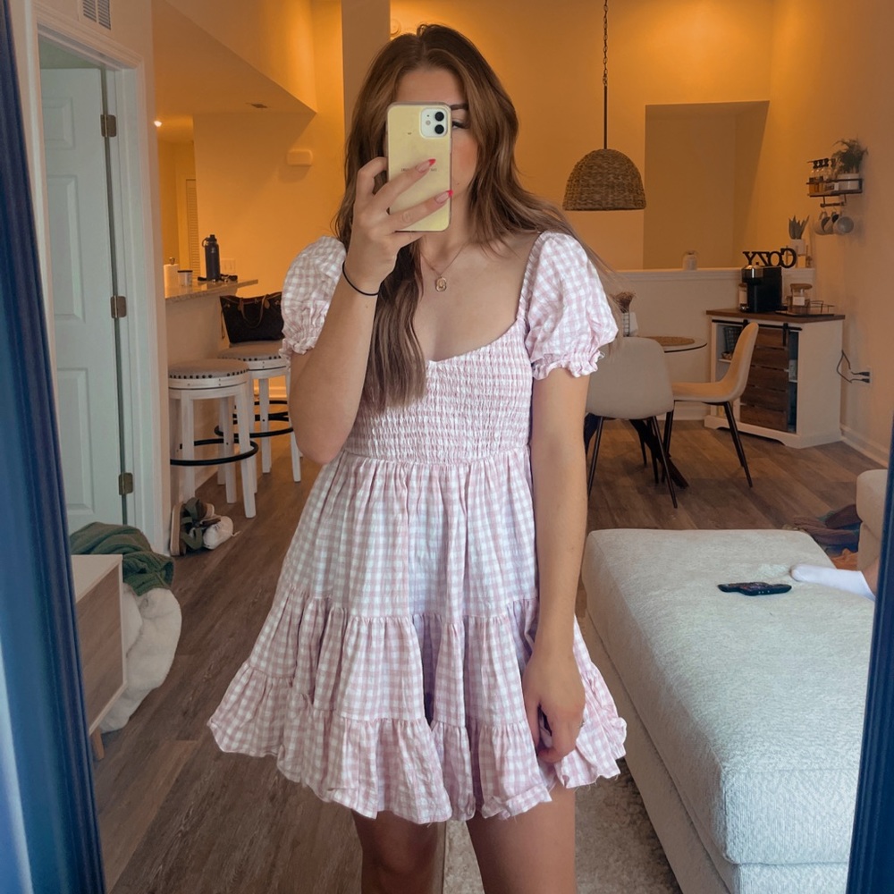 Pink checkered dress